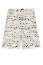 Cropped Bukser Med Relaxed Fit I Stribet Bomuldsblandet Tweed