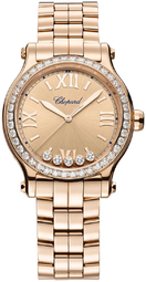 Chopard Dameur 275378-5009 Happy Sport Rosa Guldfarvet/18 Karat Rosa