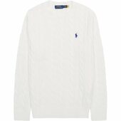Polo Ralph Lauren Cable Cotton Strik Off White