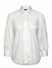 Eyelet Cotton Broadcloth Shirt Lauren Ralph Lauren White