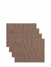 Uni Place Mat Rib 4-pack Linum Brown
