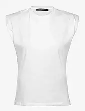 Rallie Shoulder Pad Tank French Connection White