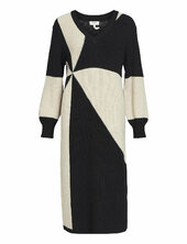 Objmalena L/s Knit Aop Dress Object Black