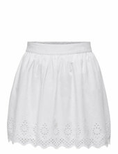 Onllou Life Emb Flowy Skirt Ptm Only White