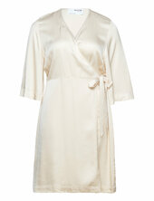 Slffranziska 3/4 Short Satin Wrap Cur Selected Grey