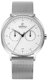 Obaku Herreur V193gmcimc Ahorn Hvid/stål Ø40 Mm