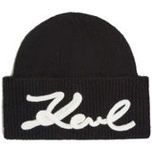 Huer Karl Lagerfeld K Signature Crochet Beanie