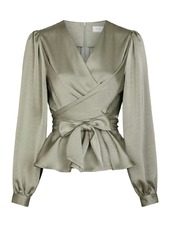 Neo Noir - Bluse - Rista Heavy Sateen Blouse - Smoke Green