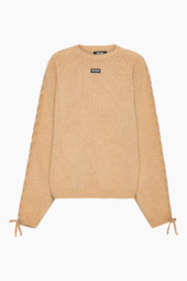 Knit Lacing Jumper - Nougat - Rotate - Camel Xs