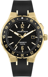Jacques Lemans Herreur 1-2109e Hybromatic Sort/gummi Ø42 Mm