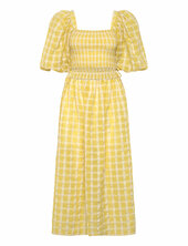 Delicate Checked Maxi Dress Stella Nova Yellow