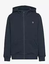 Badge Zip Hood Sweat - Gots/vegan Knowledge Cotton Apparel Navy