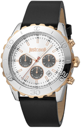 Just Cavalli Herreur Jc1g214l0025 Classic Sølvfarvet/læder Ø42 Mm