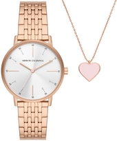 Armani Exchange Dameur Ax7145set Lola Sølvfarvet/rosaguldtonet Stål