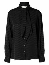 Slfcassia Ls Scarf Shirt B Selected Black