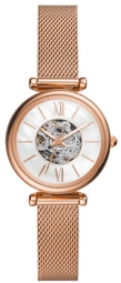 Fossil Dameur Me3188 Carlie Mini Hvid/rosaguldtonet Stål Ø28 Mm