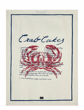 Crab Cakes Org Cotton Twill Kitchen Towel Lexington Home White