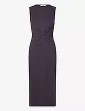 Knotted Cotton Dress Mango Grey