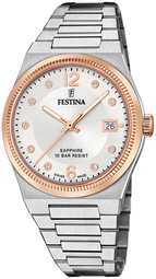 Festina Dameur F20037-1 Swiss Made Sølvfarvet/stål Ø35 Mm