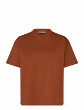Relaxed Boxy Cotton T-shirt Weekday Brown