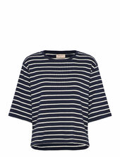 T-shirt From Freequent In A Soft Material With Stripes. In Addition, The T-shirt Free/quent Navy
