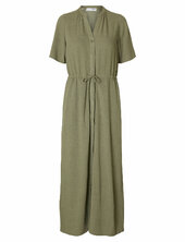 Slfviva-damina Ss Ankle Sun Dress Noos Selected Green