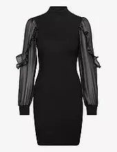 Krista Organza Puff Slv Dress French Connection Black