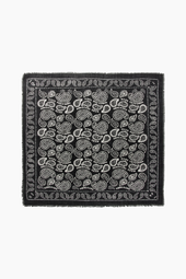Soft Wool Self Scarf - Paisley Aop/black - Mads Nørgaard - Mønstret One Size