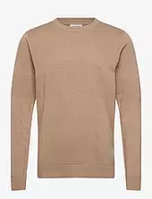 Purl Knit O-neck Jumper Lindbergh Beige