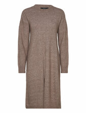 Vmphillis Ls O-neck Slit Dress Ga Boo Vero Moda Brown