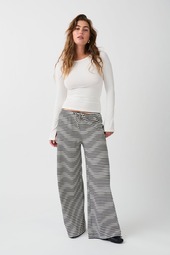Gina Tricot - striped Soft Trousers - bukser- white - xs - female
