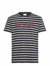Graphic Striped Ss T-shirt Gant Navy