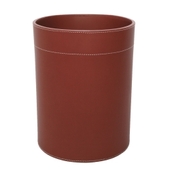 Papirkurv I Læder - Cognac