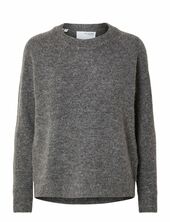 Slflulu Ls Knit O-neck Noos Selected Grey