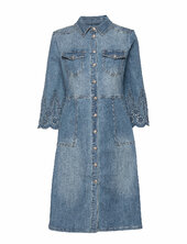 Rositacr Denim Dress Cream Blue