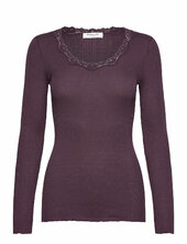 Silk T-shirt W/ Lace Rosemunde Purple