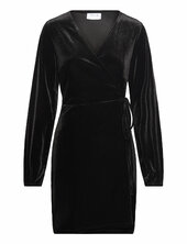 Vikatja L/s Short Velvet Wrap Dress/ka Vila Black