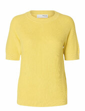 Slfelinna New Ss Knit Top Noos Selected Yellow