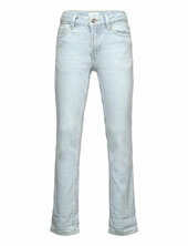 Straight Jeans With Turn-up Mango Blue