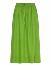 Slflinna Mw Midi Linen Skirt B Selected Green