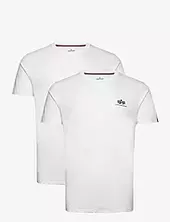 Basic T Small Logo 2 Pack Alpha Industries White