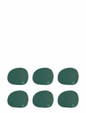 Raw - Silic Coaster Dark Green 12,2x10 Cm 6 Pcs. Pack Aida Green