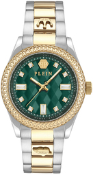 Philipp Plein Dameur Pwcda0524 Queen Grøn/gul Guldtonet Stål Ø38 Mm