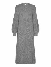 Objditte Re L/s Knit Midi Dress Noos Object Grey