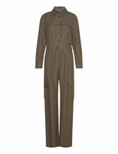 Cotton Pockets Jumpsuit Mango Green