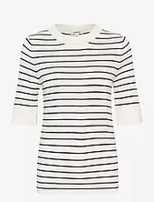 Slspina Striped Pullover Ss Soaked In Luxury White