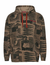 Loose-fit Overdyed All-over Printed Hoodie Scotch & Soda Beige