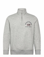 Printed Graphic Half Zip Gant Grey