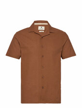 Akleo S/s Cot/linen Shirt Anerkjendt Brown