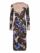 Gathered Long Sleeve Midi Dress, 22 Stine Goya Patterned